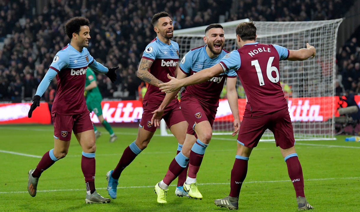 West Ham celebrate scoring against Bournemouth