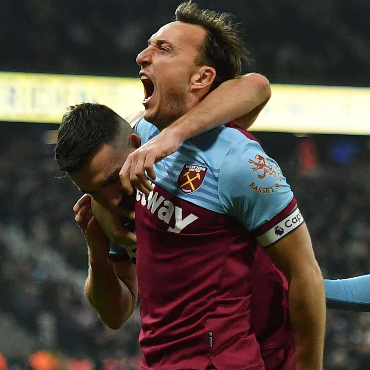 Mark Noble celebrates his goal against Bournemouth