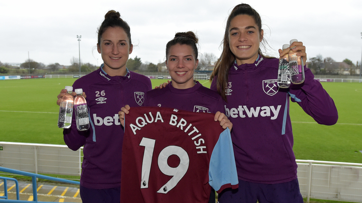 Aqua British sign with West Ham United women's team