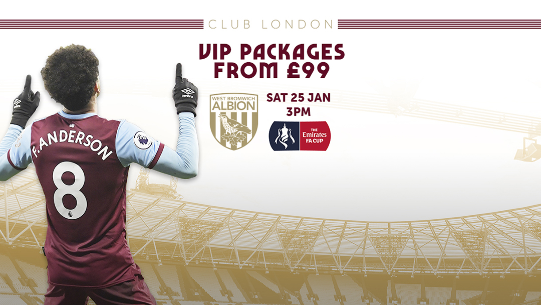 Club London packages available for West Brom tie