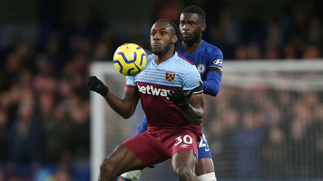 Michail Antonio in action at Chelsea