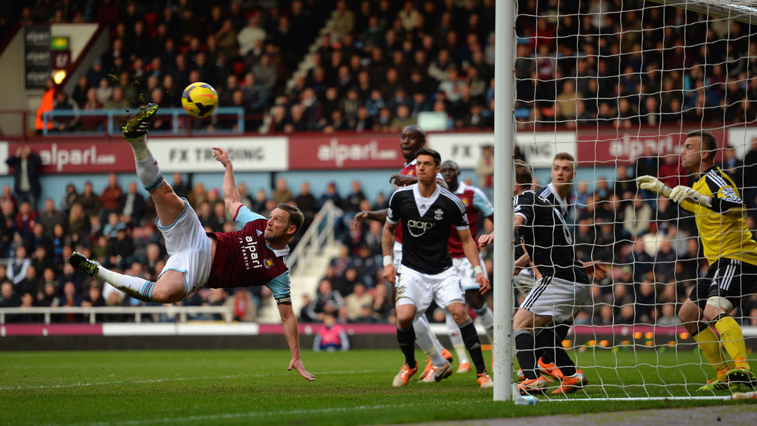 Kevin Nolan scores against Southampton in 2014