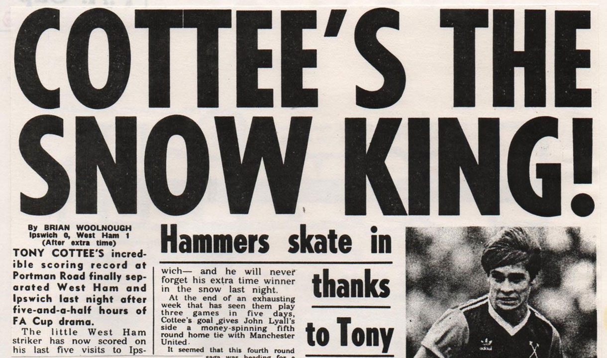 On This Day: Cottee's goal secures snowy win at Ipswich