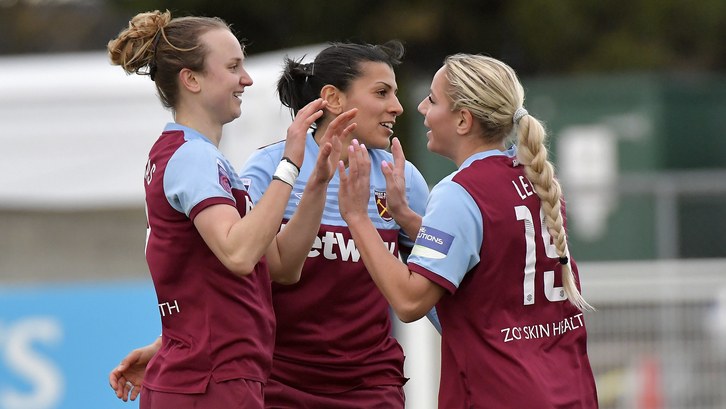 Martha Thomas and Adriana Leon celebrate