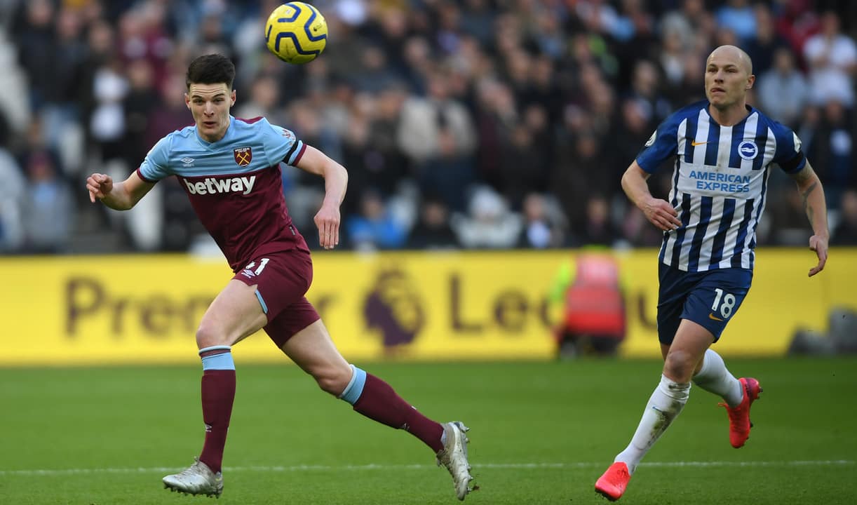 Declan Rice in action against Brighton