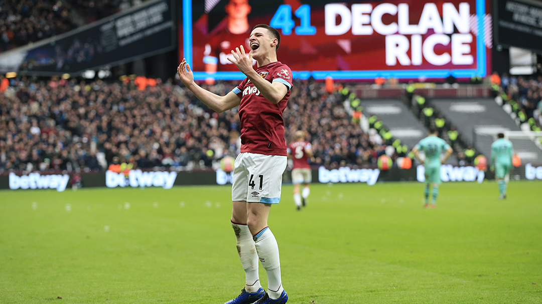 Declan Rice against Arsenal in 2019