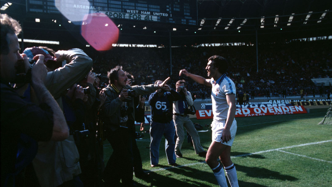 Sir Trevor Brooking celebrates