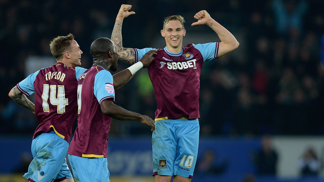 Jack Collison celebrates scoring