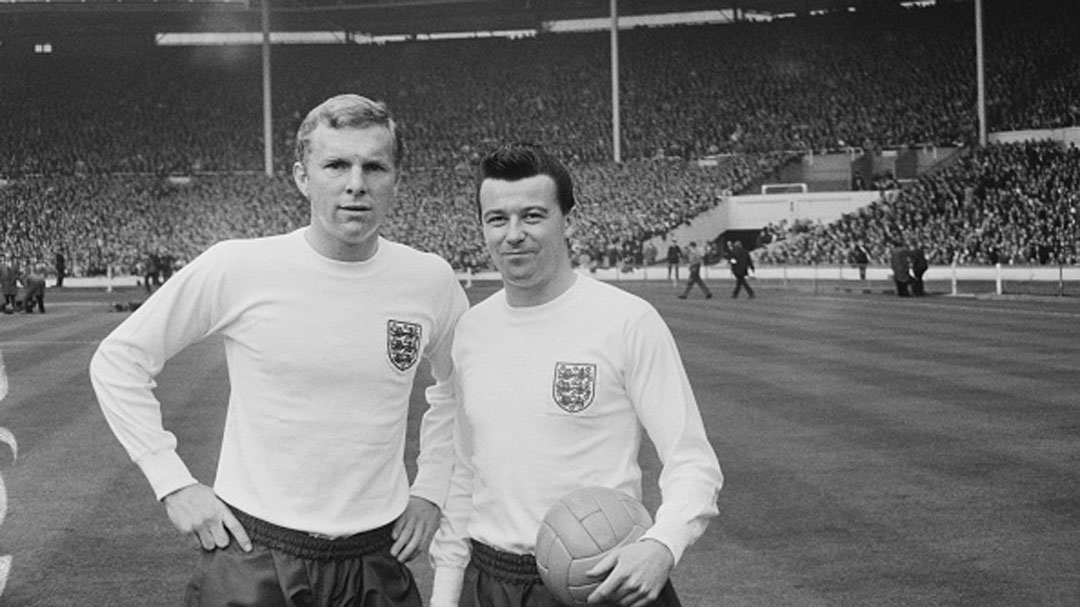 Johnny Byrne and Bobby Moore at Wembley