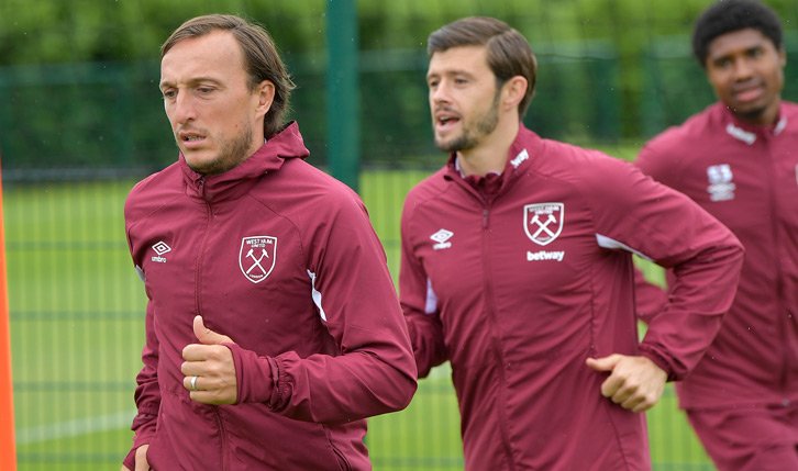 Mark Noble in West Ham training