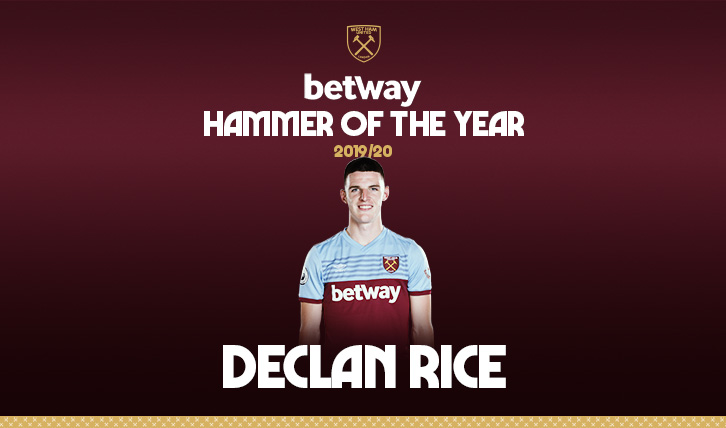 Declan Rice crowned 2019/20 Betway Hammer of the Year