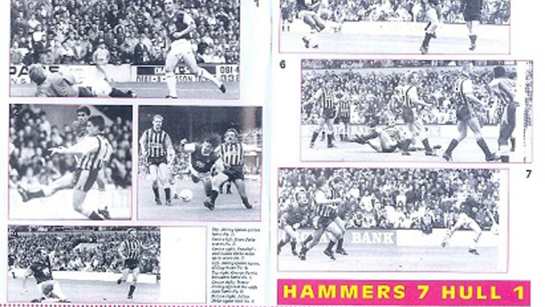 Steve Potts scores his only goal for West Ham United