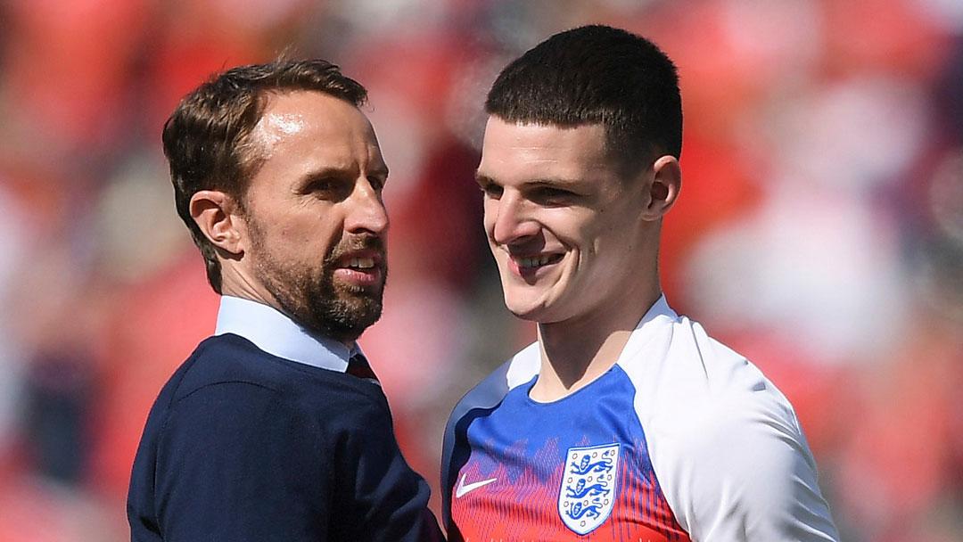 Gareth Southgate with Declan Rice