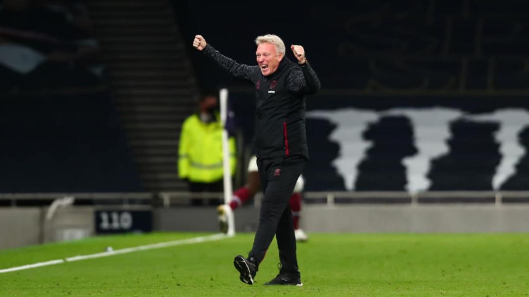 David Moyes celebrates at Tottenham