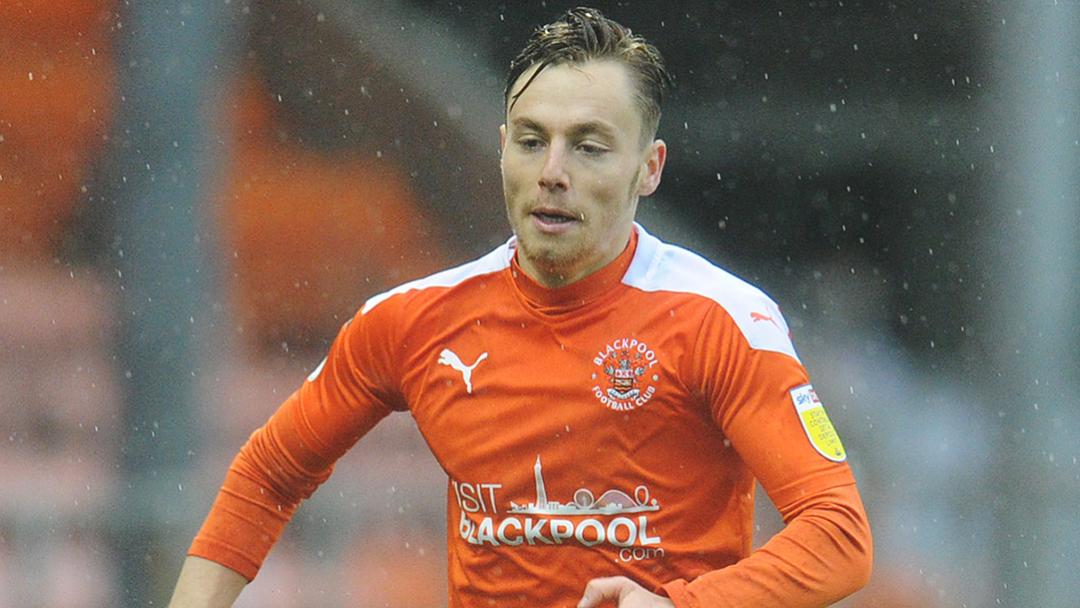 Dan Kemp playing for Blackpool