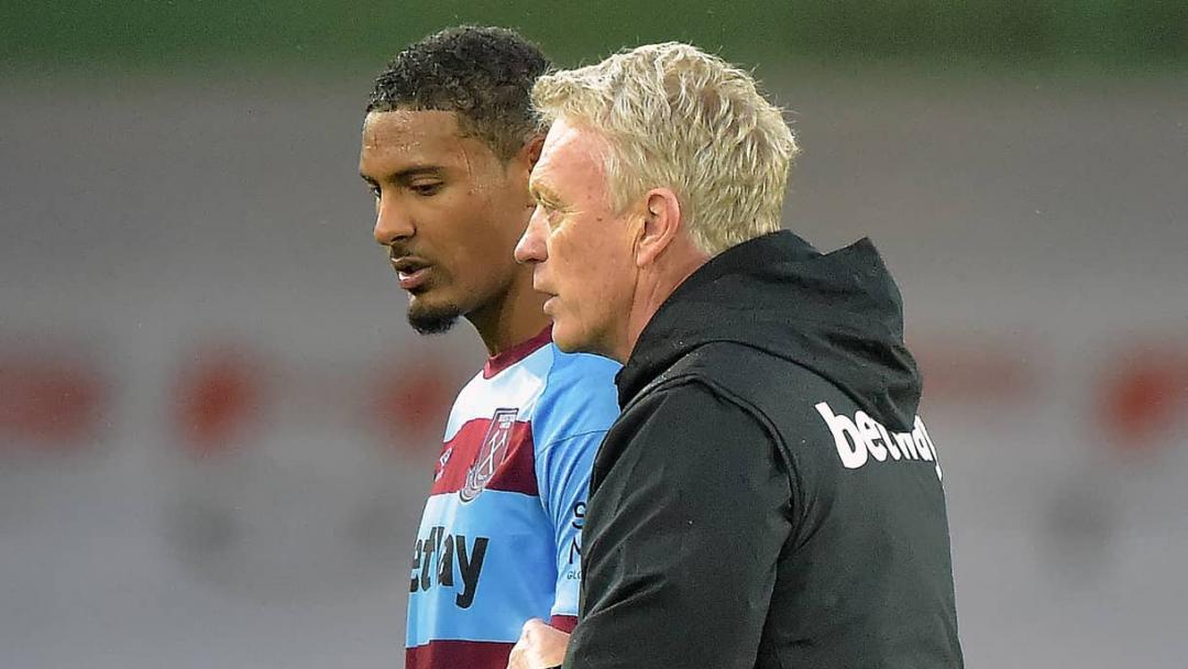 David Moyes with Sebastien Haller