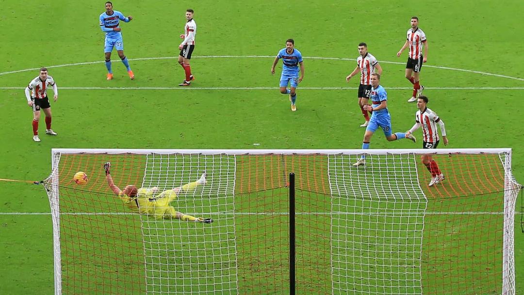 Sebastien Haller scores at Sheffield United