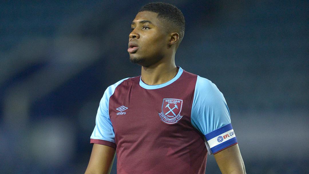 Ben Johnson captaining West Ham Under-21s against Portsmouth