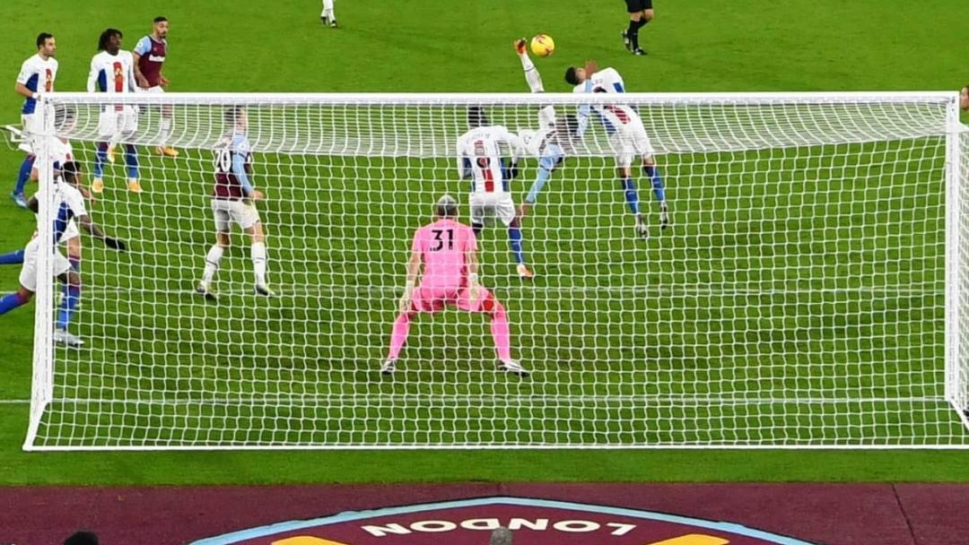 Sebastien Haller scores against Crystal Palace