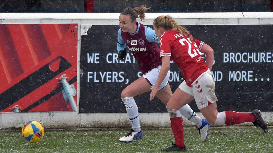 Martha Thomas in action against Bristol City