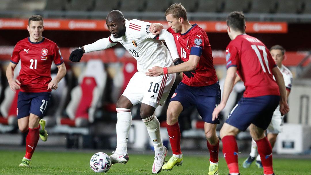 Soucek in action against Belgium