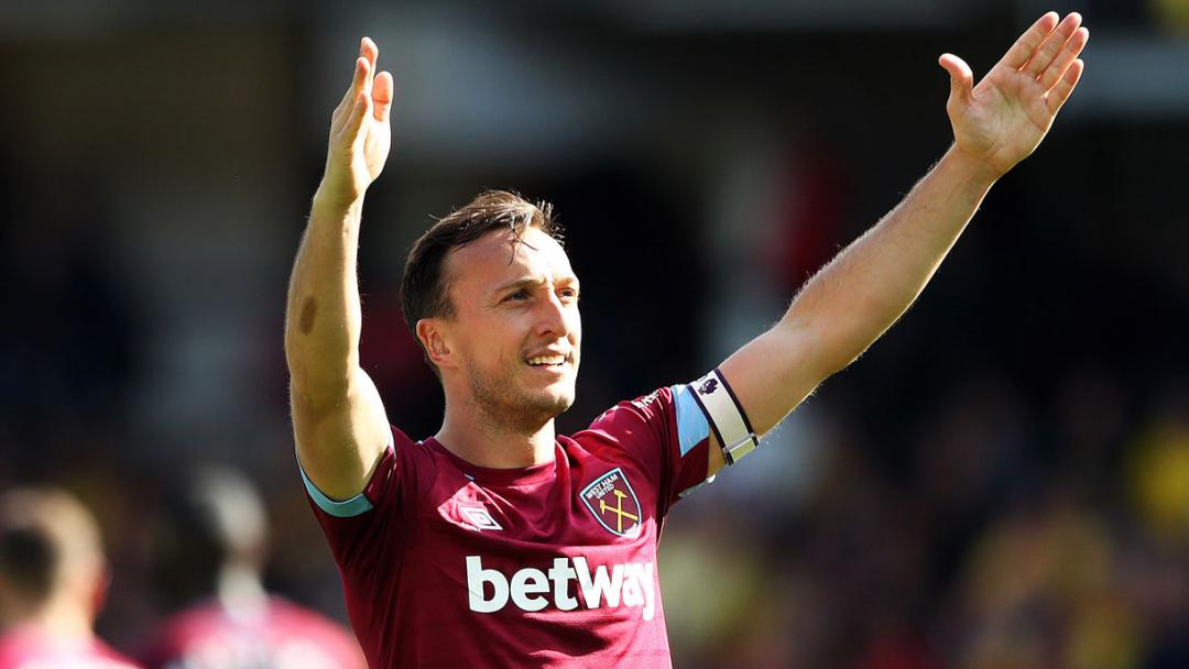 Mark Noble celebrates against Watford