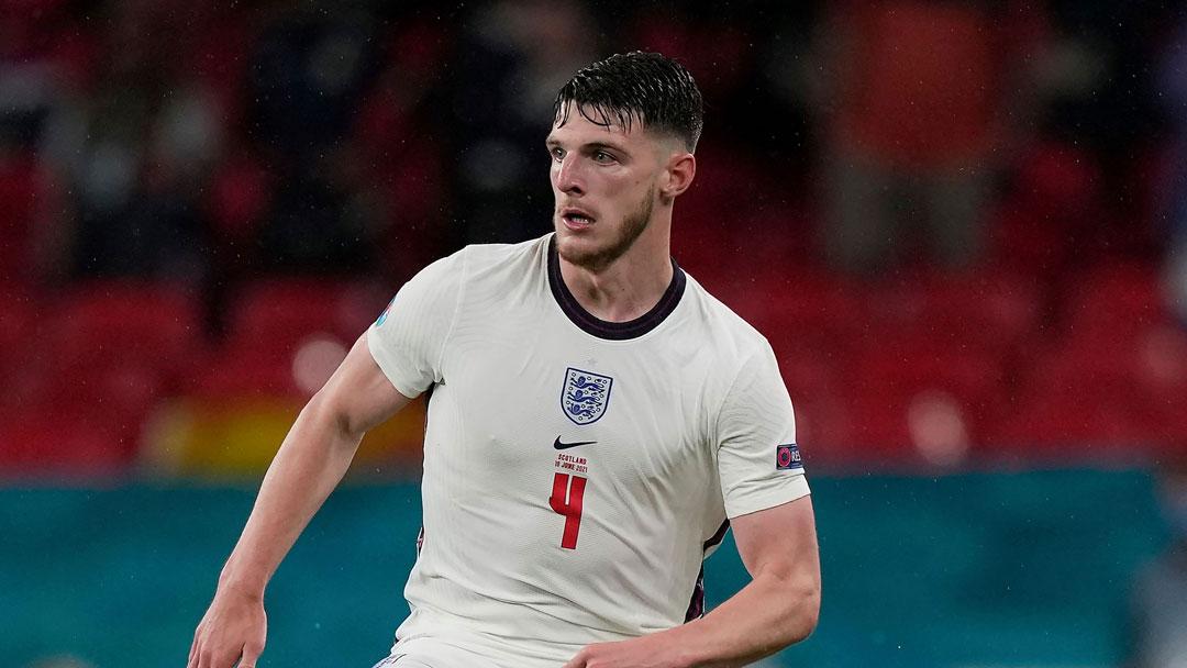 Declan Rice in action for England against Scotland