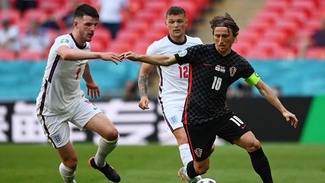 Declan Rice challenges Luka Modric