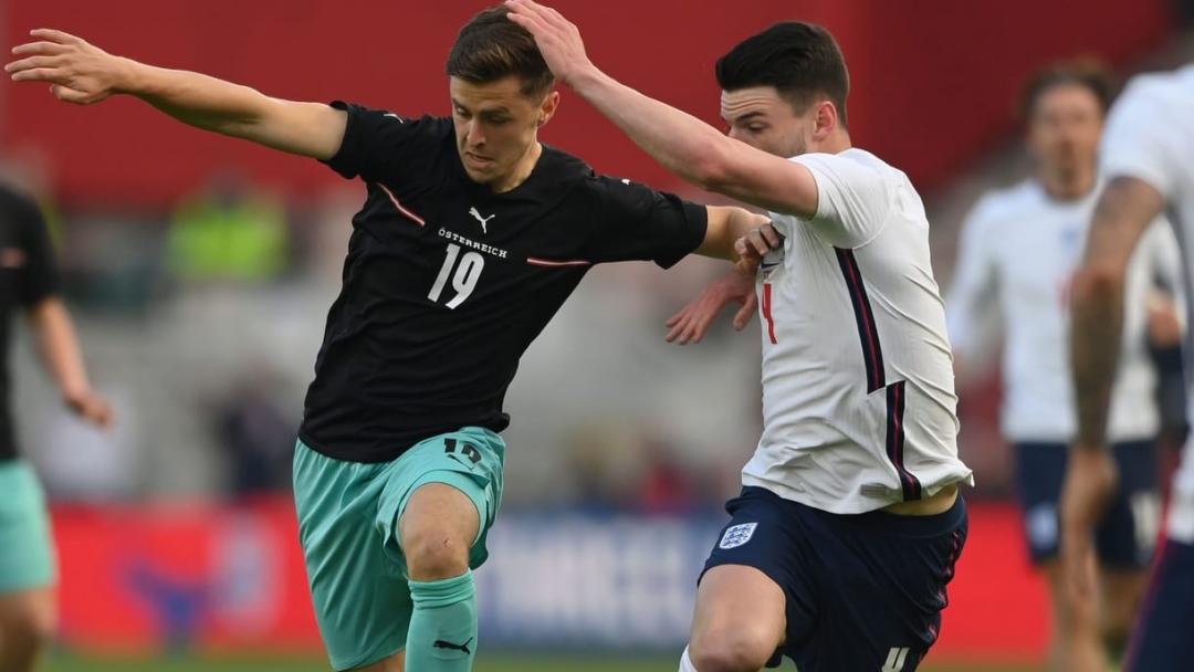 Declan Rice in action against Austria