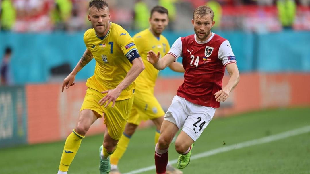 Andriy Yarmolenko in action against Austria