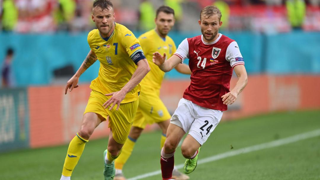 Andriy Yarmolenko in action against Austria