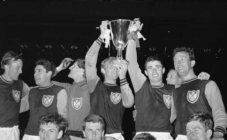 West Ham players with the European Cup Winners' Cup