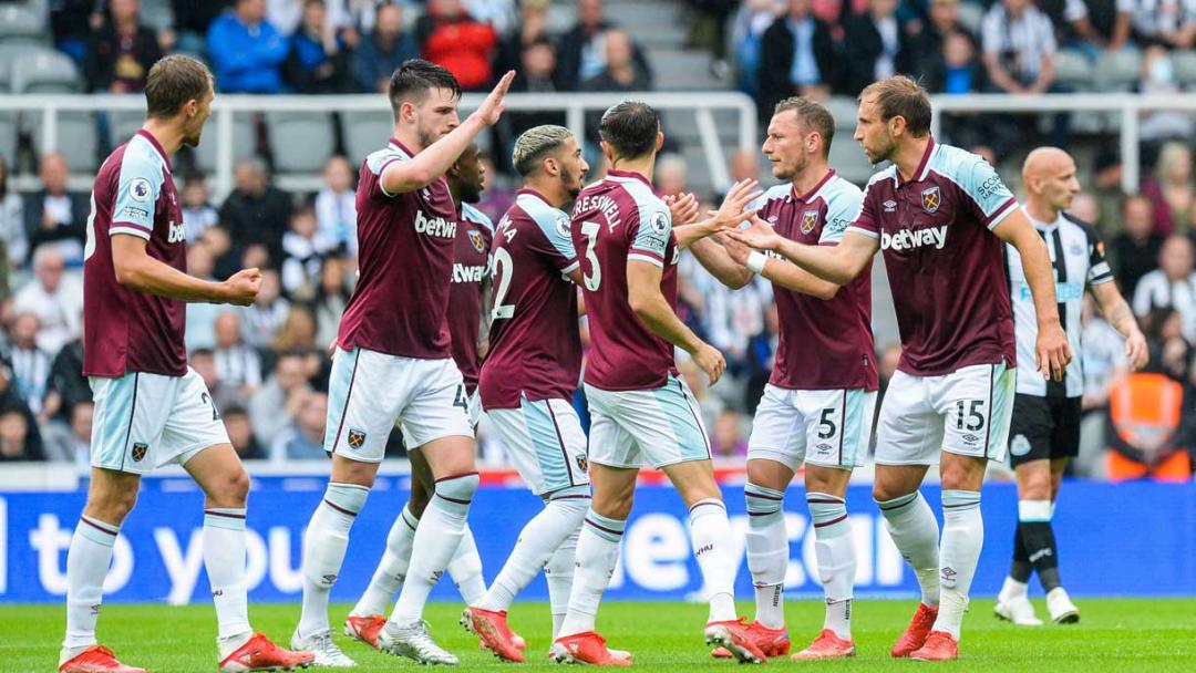 The Hammers celebrate at Newcastle