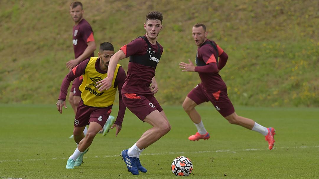 Declan Rice in West Ham United training