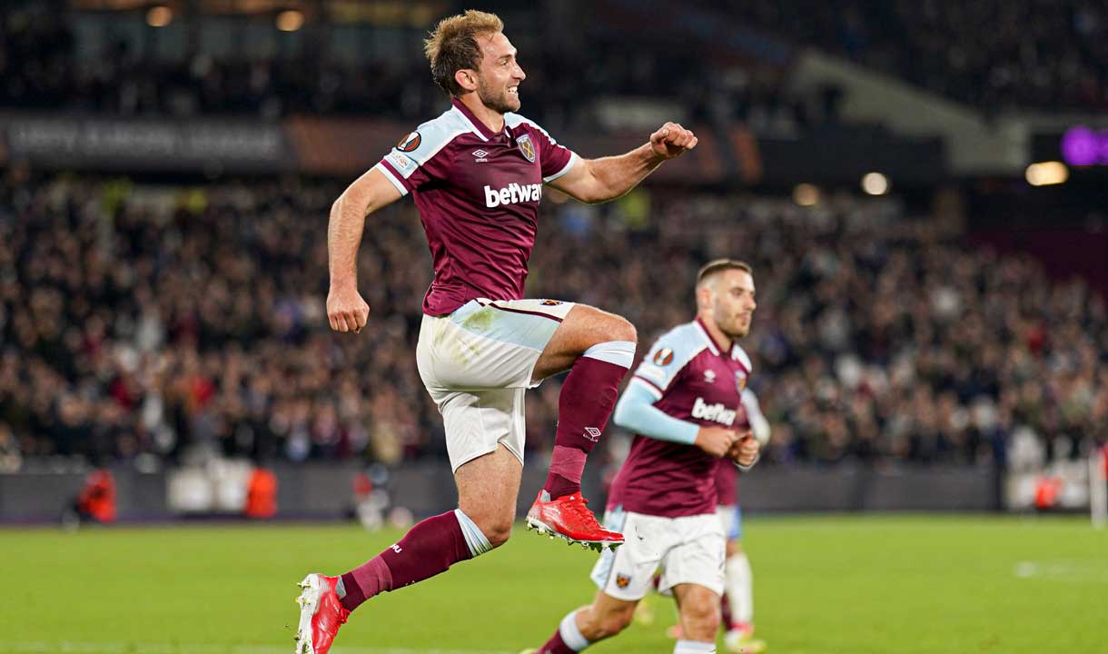 Craig Dawson celebrates his goal