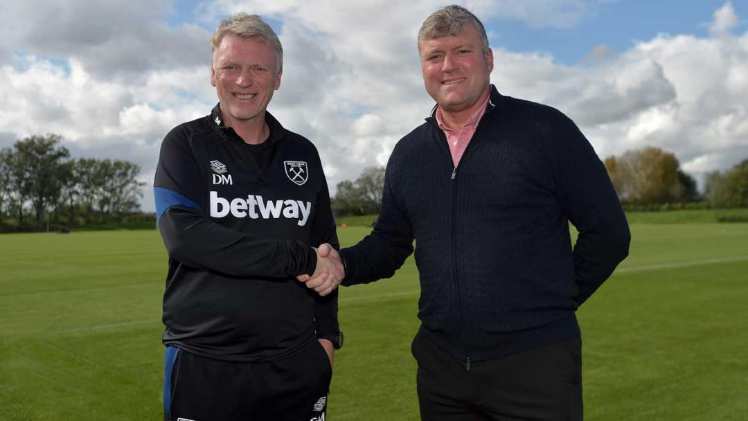 Rob Newman with David Moyes