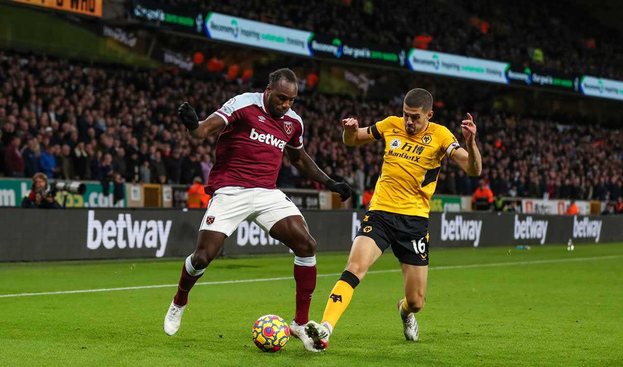 Michail Antonio in action at Wolves