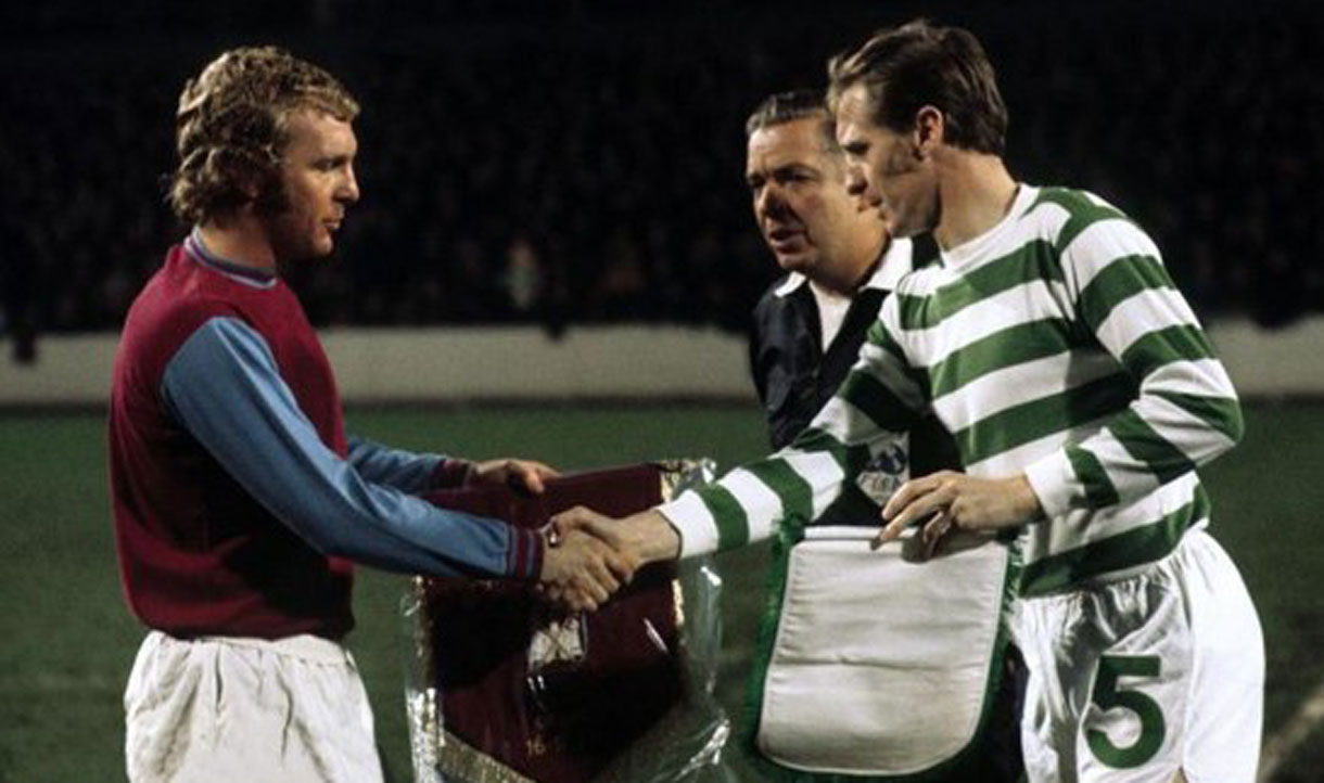 Bobby Moore with Celtic captain Billy McNeill
