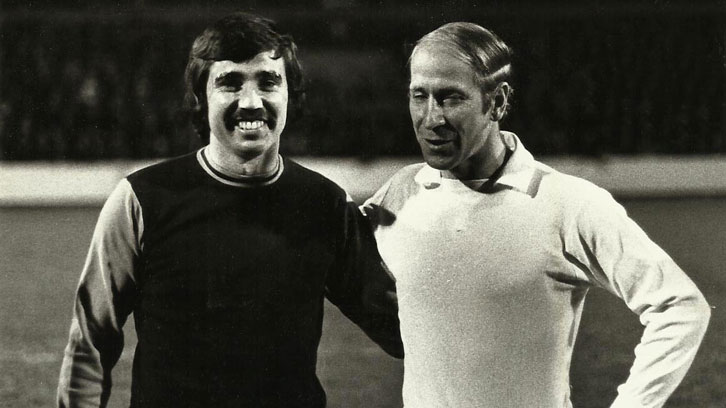 Ronnie Boyce with Bobby Charlton