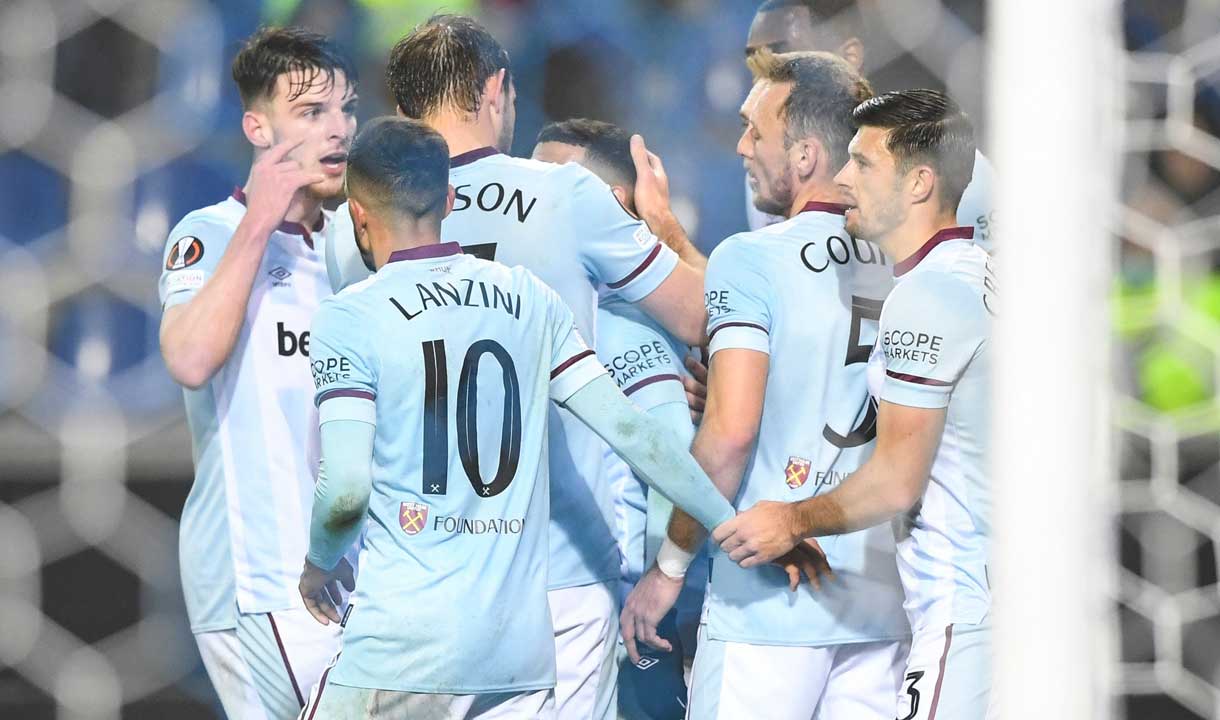 The Hammers celebrate in Genk