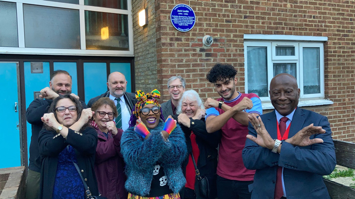 Jack Leslie's family with Cllr Winston Vaughan