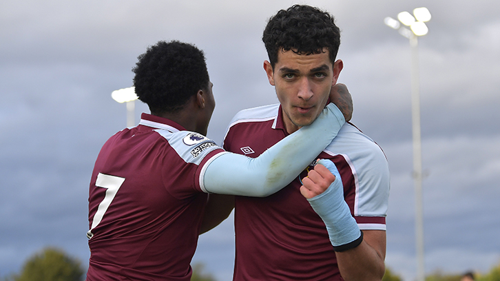 Sonny Perkins celebrates scoring a goal