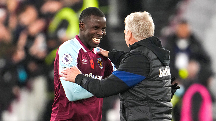 David Moyes with Kurt Zouma