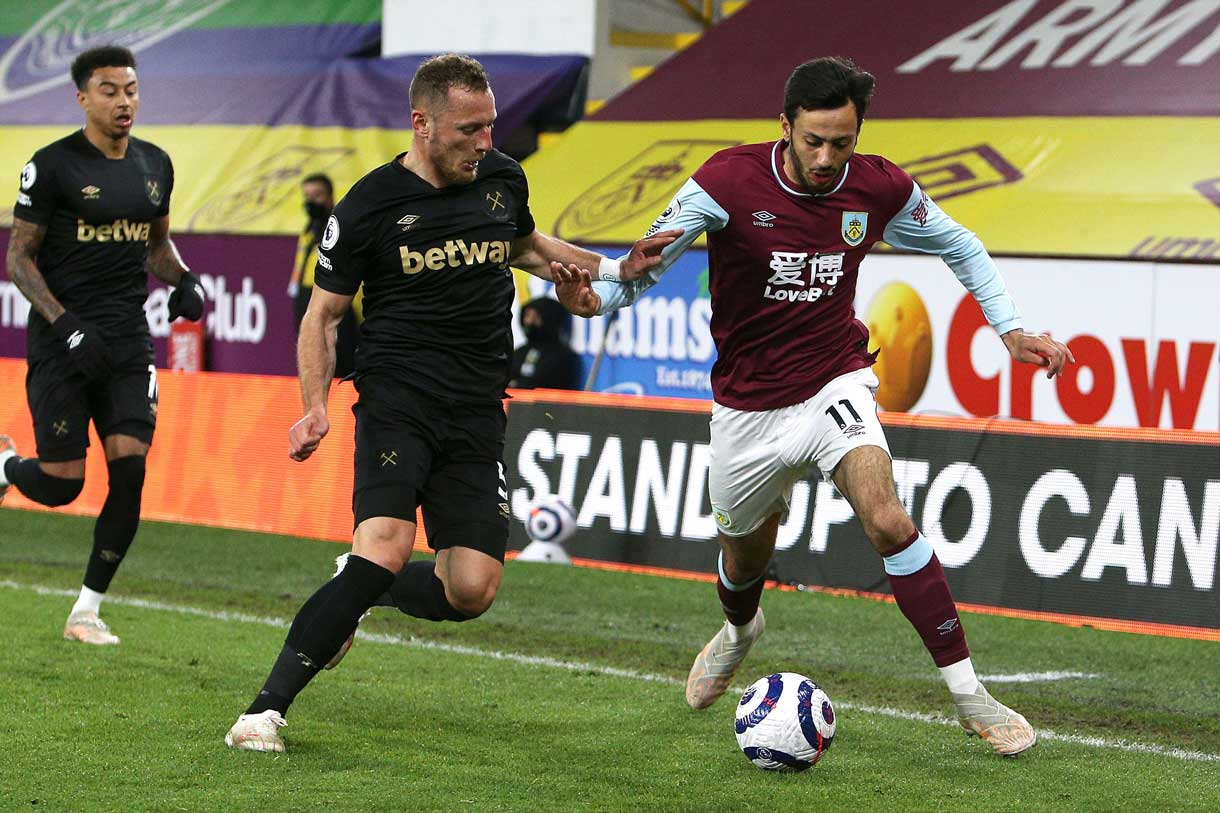 Vladimír Coufal in action in last season's 2-1 win at Burnley