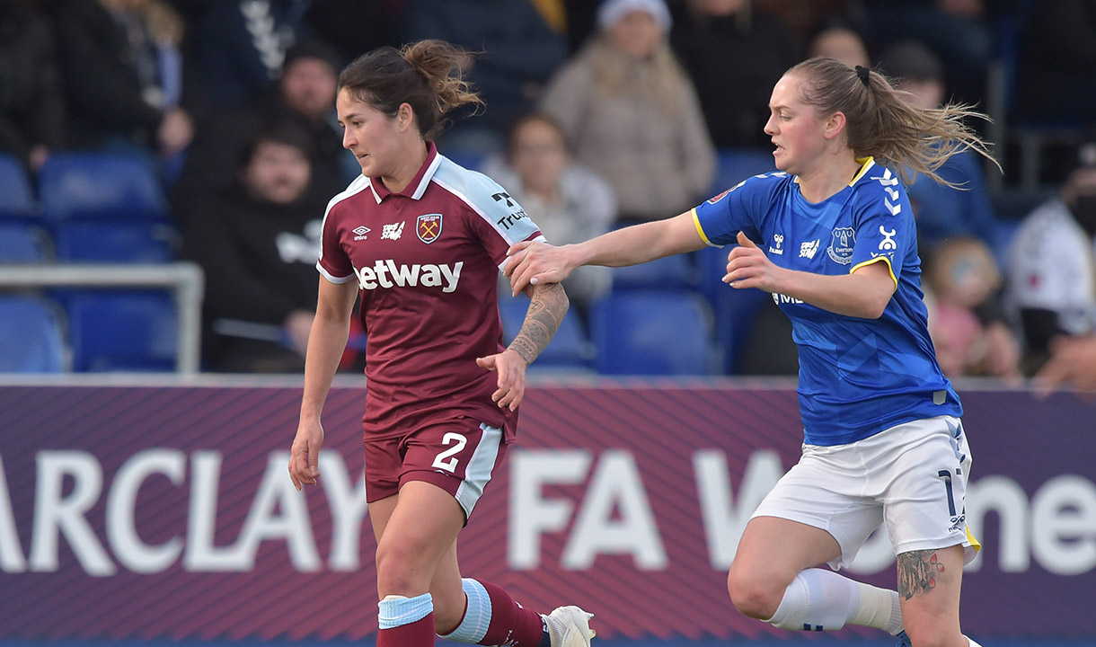 West Ham United women in action at Everton