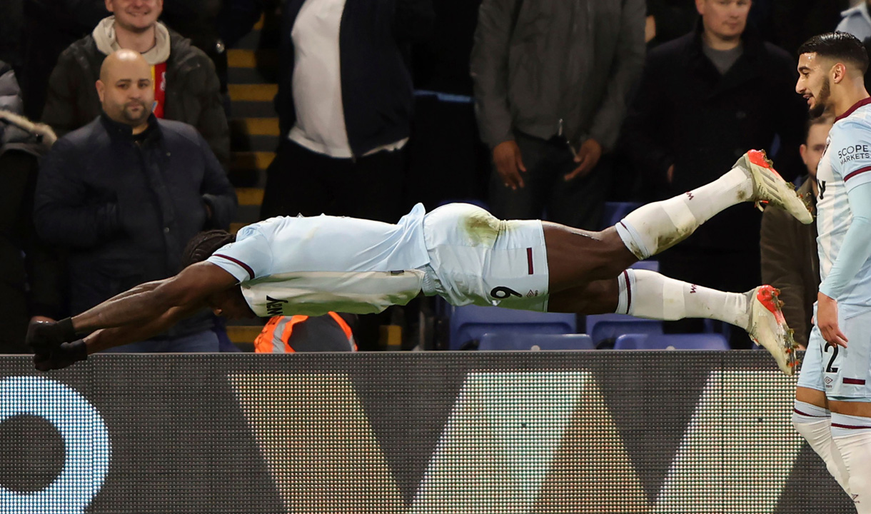 Michail Antonio celebrates his goal against Crystal Palace