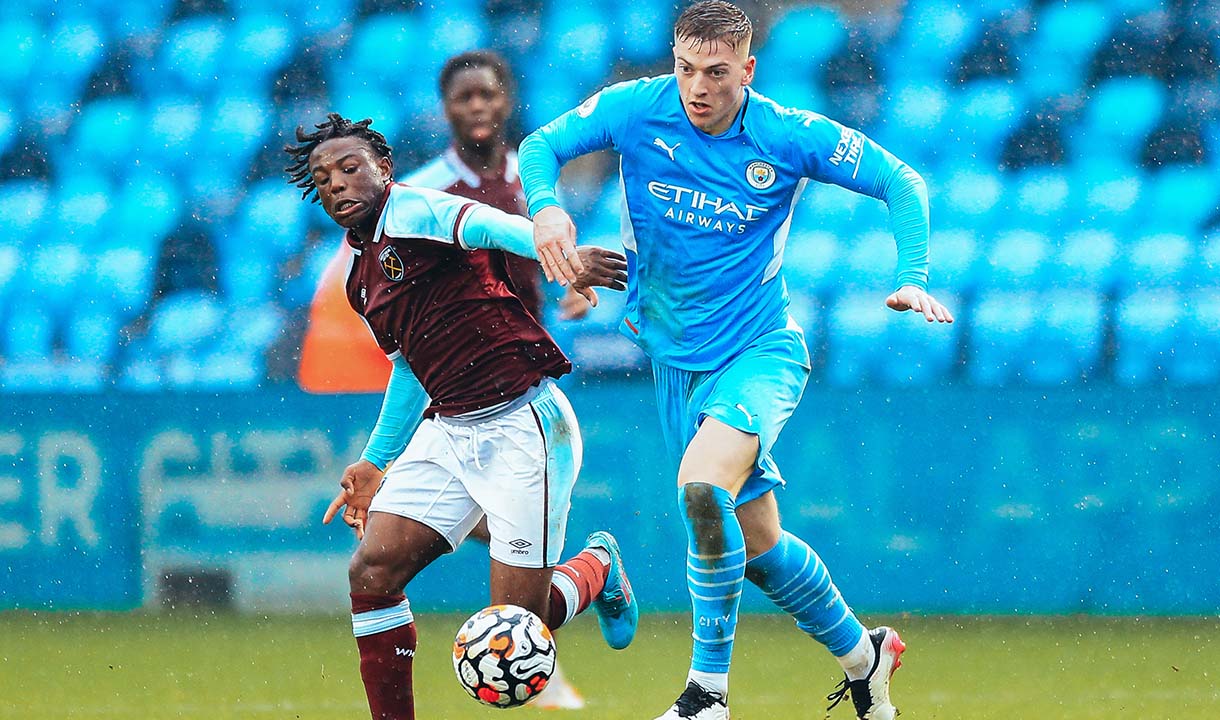 West Ham United U23s in action against Manchester City