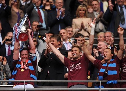 West Ham lift the play-off trophy