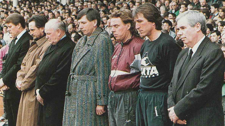 Moore's former teammates and friends lined up along the touchline before kick-off