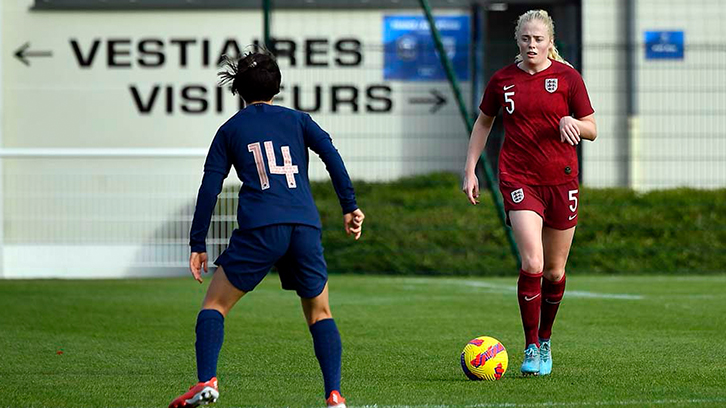 Grace Fisk in action for England